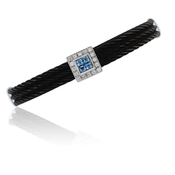 You are viewing this White Gold Black Cord Bracelet!
