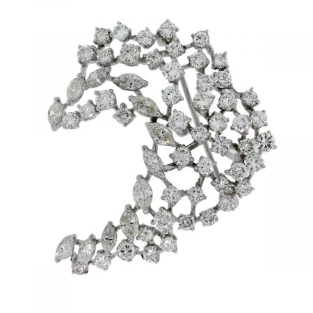 Check out this gorgeous 14kt White Gold Marquise & Round Diamond Leaf Pin!