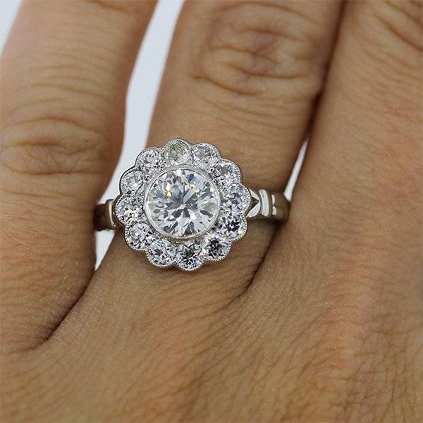 Flower engagement ring