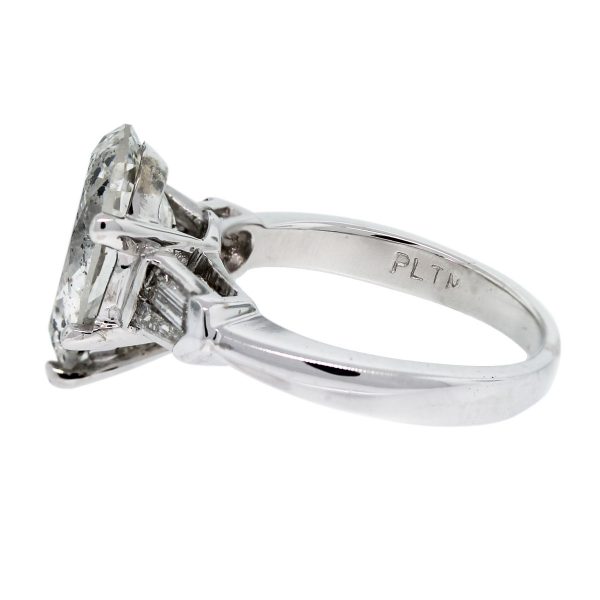 Check out this Platinum 3.47ct Pear Shape & Baguette Diamond Engagement Ring!