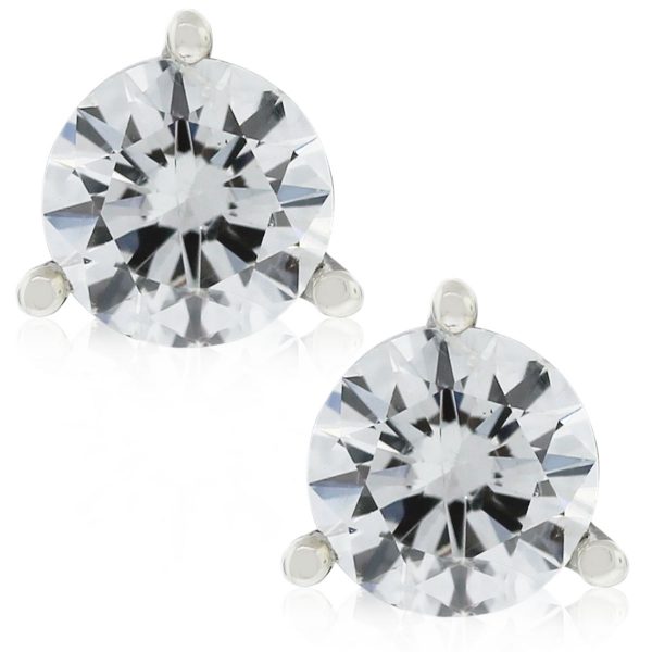 You must have these EGL Certified 14k White Gold Round Brilliant Martini Style Diamond Studs