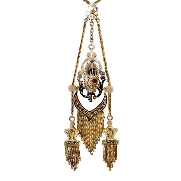 Gold Tassel Fringe Necklace