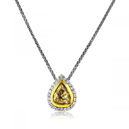 You are Viewing this Stunning Yellow Diamond Pendant Necklace!