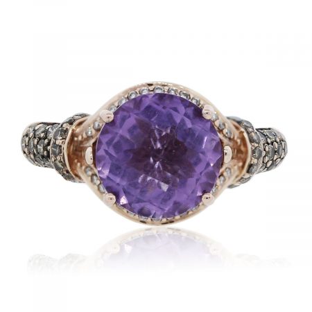 You are viewing this Le Vian 14k Rose Gold Amethyst With Diamonds Ring!