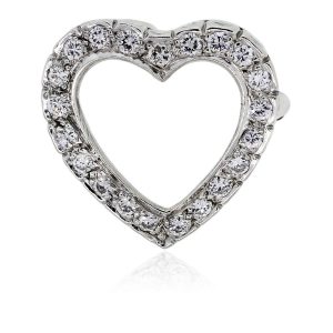 You are viewing this 14k White Gold Diamond Heart Slide Pin & Pendant!