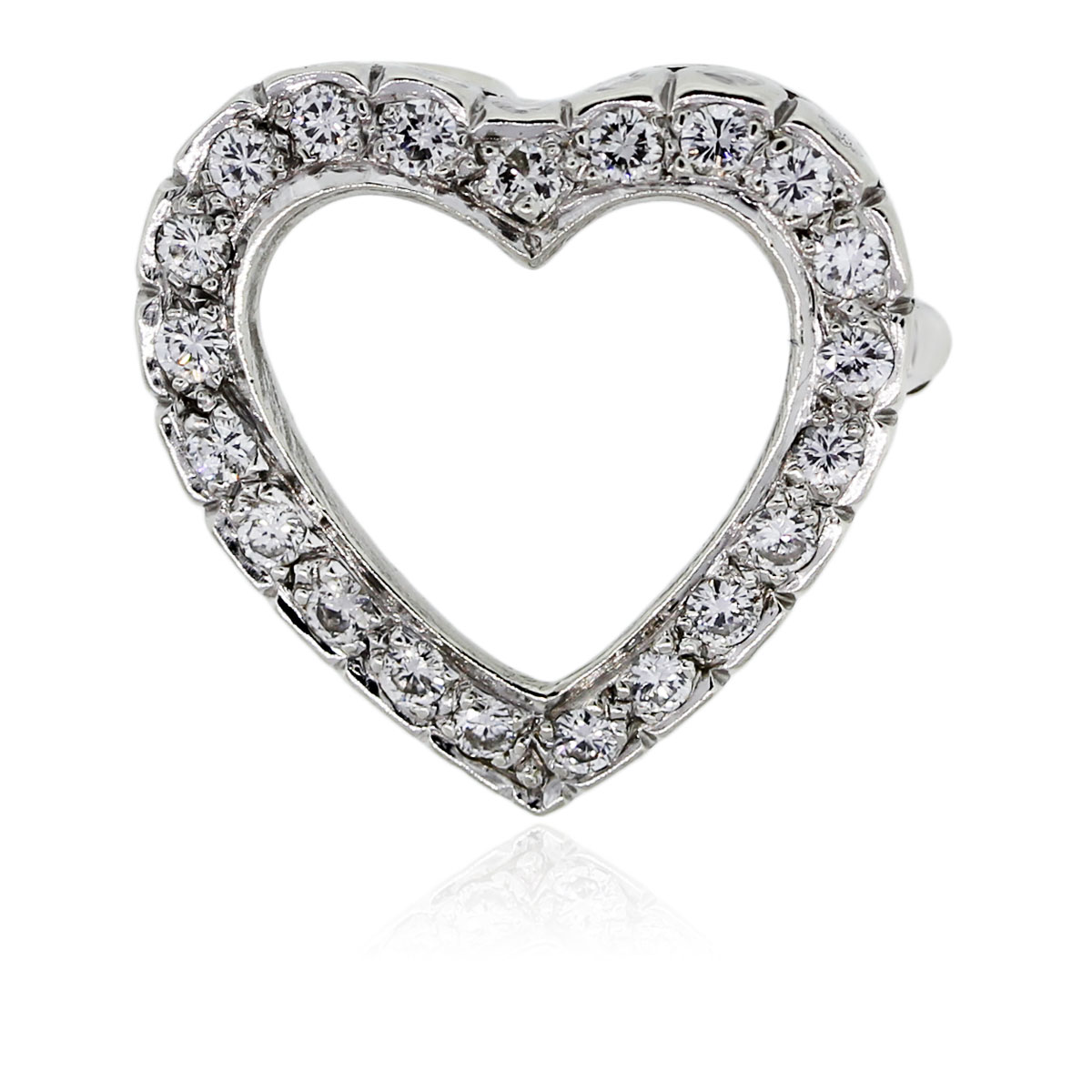 14k White Gold Diamond Heart Slide Pin & Pendant -Boca Raton