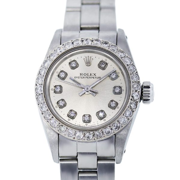 You are viewing this Rolex Oyster Perpetual Diamond Dial and Bezel 67194 Ladies Watch!