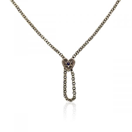 You are viewing this 14K Yellow Gold Vintage Heart Lariat Necklace!