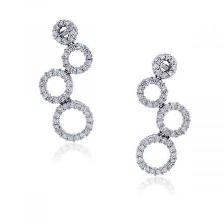 You are viewing these 18k White Gold Diamond Multi-Circle Drop Dangle Earrings!