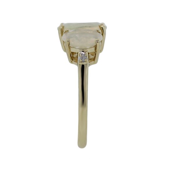 10k Yellow Gold 3 Stone Opal Cocktail Ring