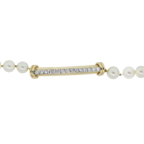 Gold Pearl and Diamond Bracelet