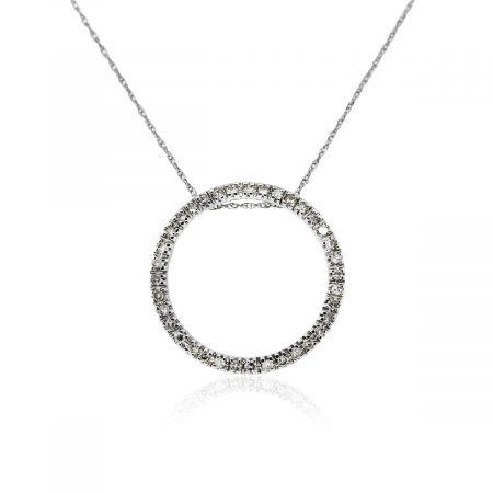 You are viewing this 14k White Gold and Diamond Circle of Life Pendant On Chain!