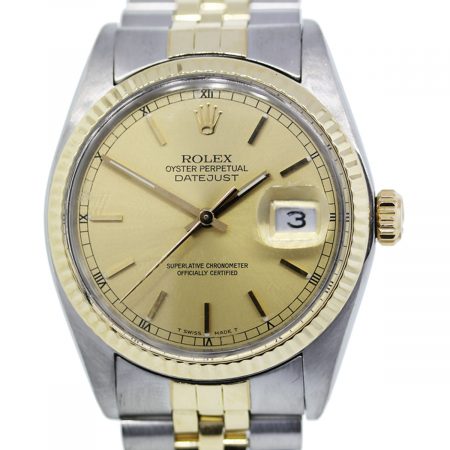 You are viewing this Rolex Datejust 16013 Champagne Dial Two Tone Mens Watch!