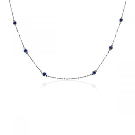 You are viewing this 14k White Gold 18.5'' Sapphires by the Yard Necklace!