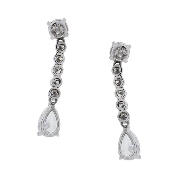 Platinum 4.69 Carats of Diamonds Dangle Earrings