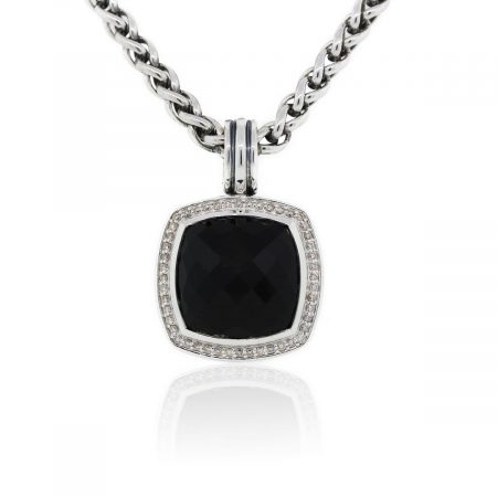 You are viewing this David Yurman Onyx Albion and Diamond Sterling Silver Pendant Necklace!