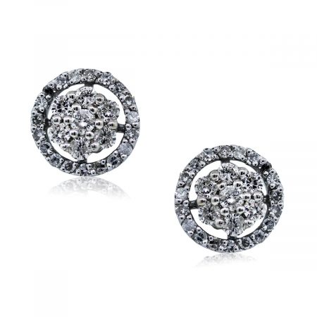 You are Viewing these Stunning Diamond Flower Stud Earrings!