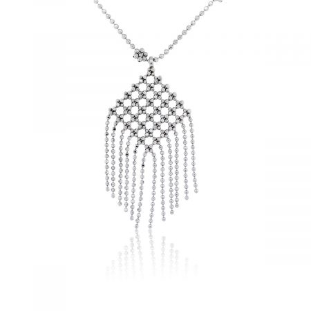 You are viewing this Tiffany & Co. 18k White Gold Fringe Flower Bead Necklace!