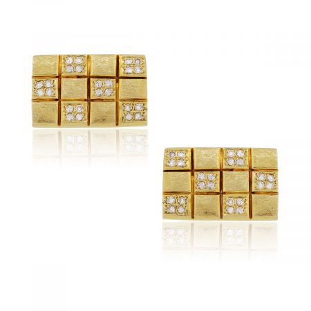 You are viewing these 14k Yellow Gold 1ctw Round Brilliant Diamond Mens Cufflinks!