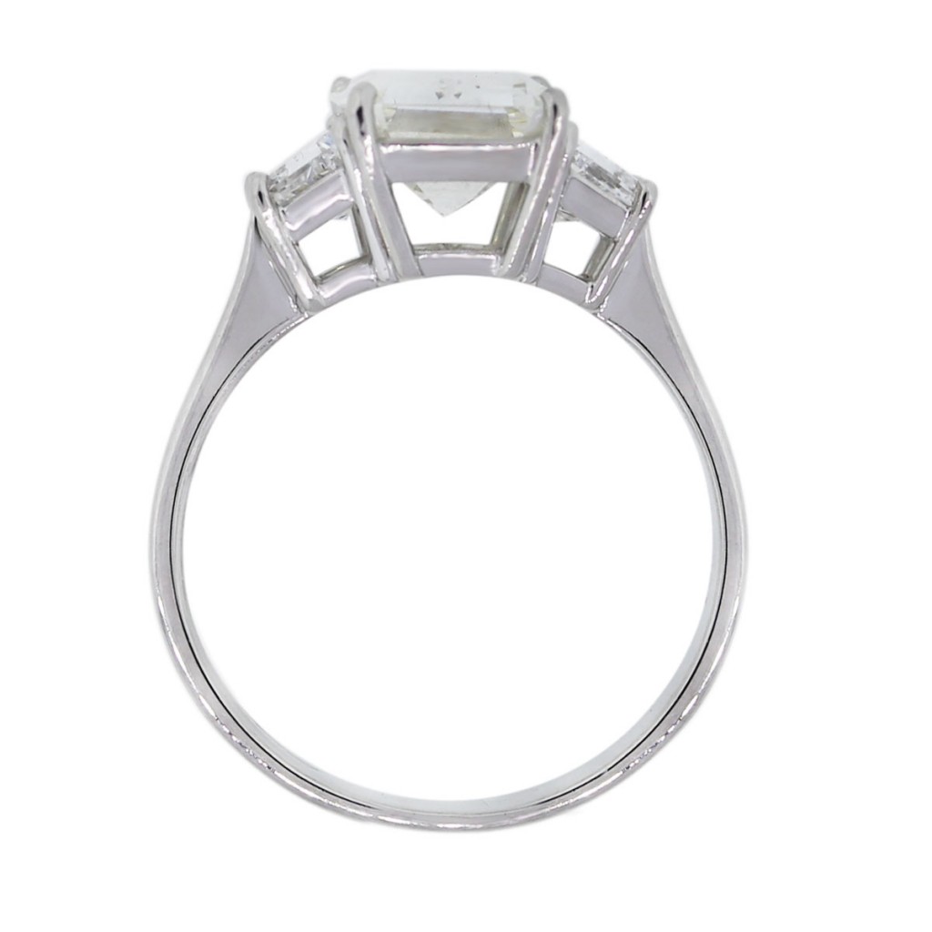 Platinum 4.24ct Three Stone Diamond Engagement Ring