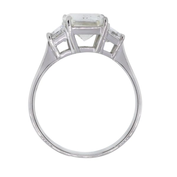 Platinum Trapezoid Cut Diamond Engagement Ring Setting