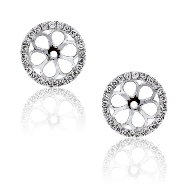 You are viewing these 18k White Gold Diamond Stud Earring Jackets!