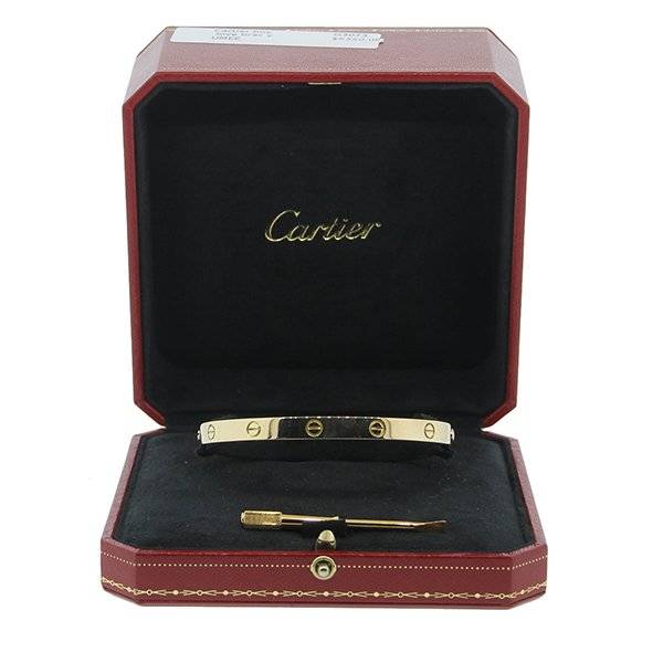 Cartier yellow gold love bangle with box