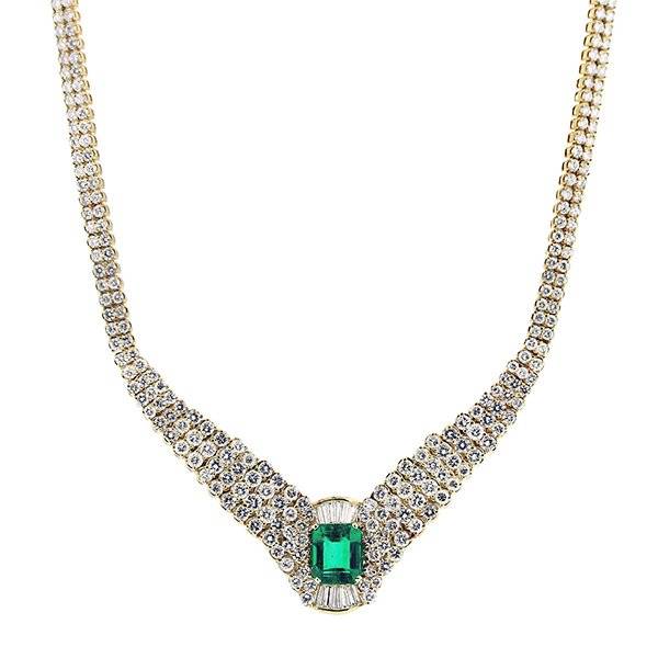 Emerald and Diamond Necklace