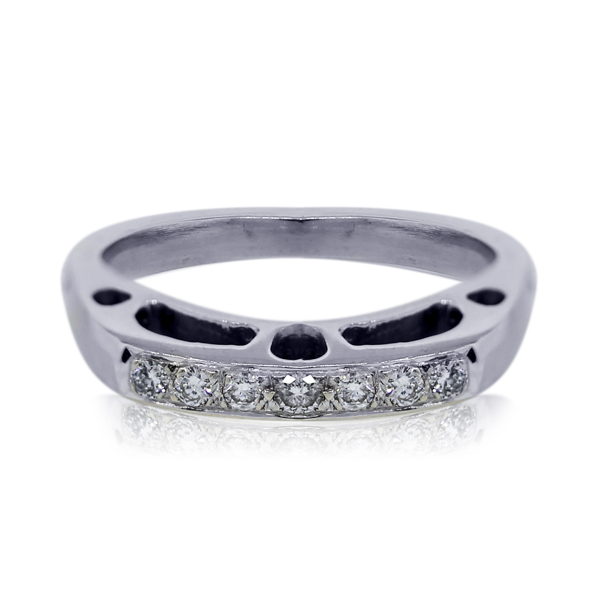 18k White Gold Diamond Stackable Ring - Raymond Lee Jewelers