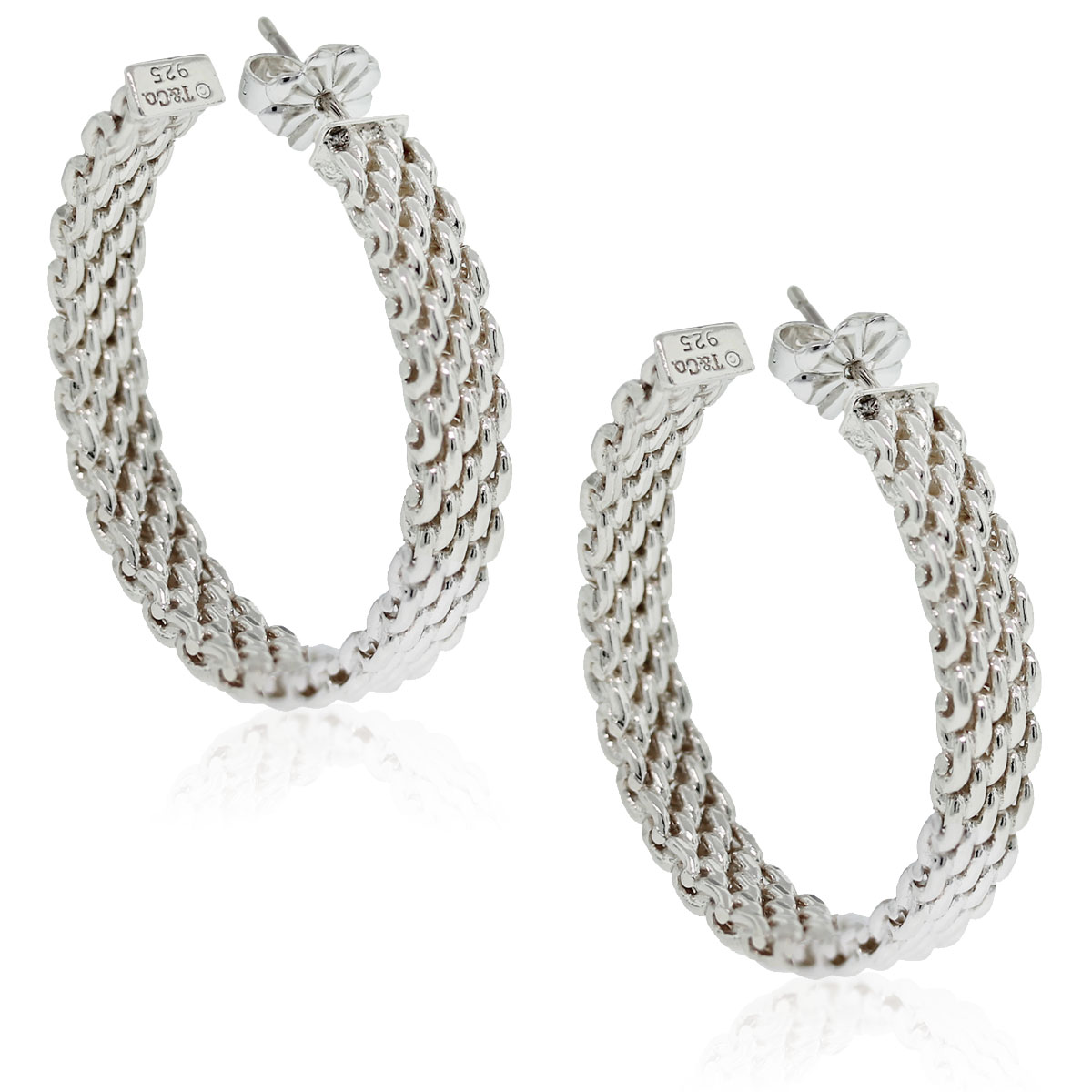 tiffany mesh earrings silver
