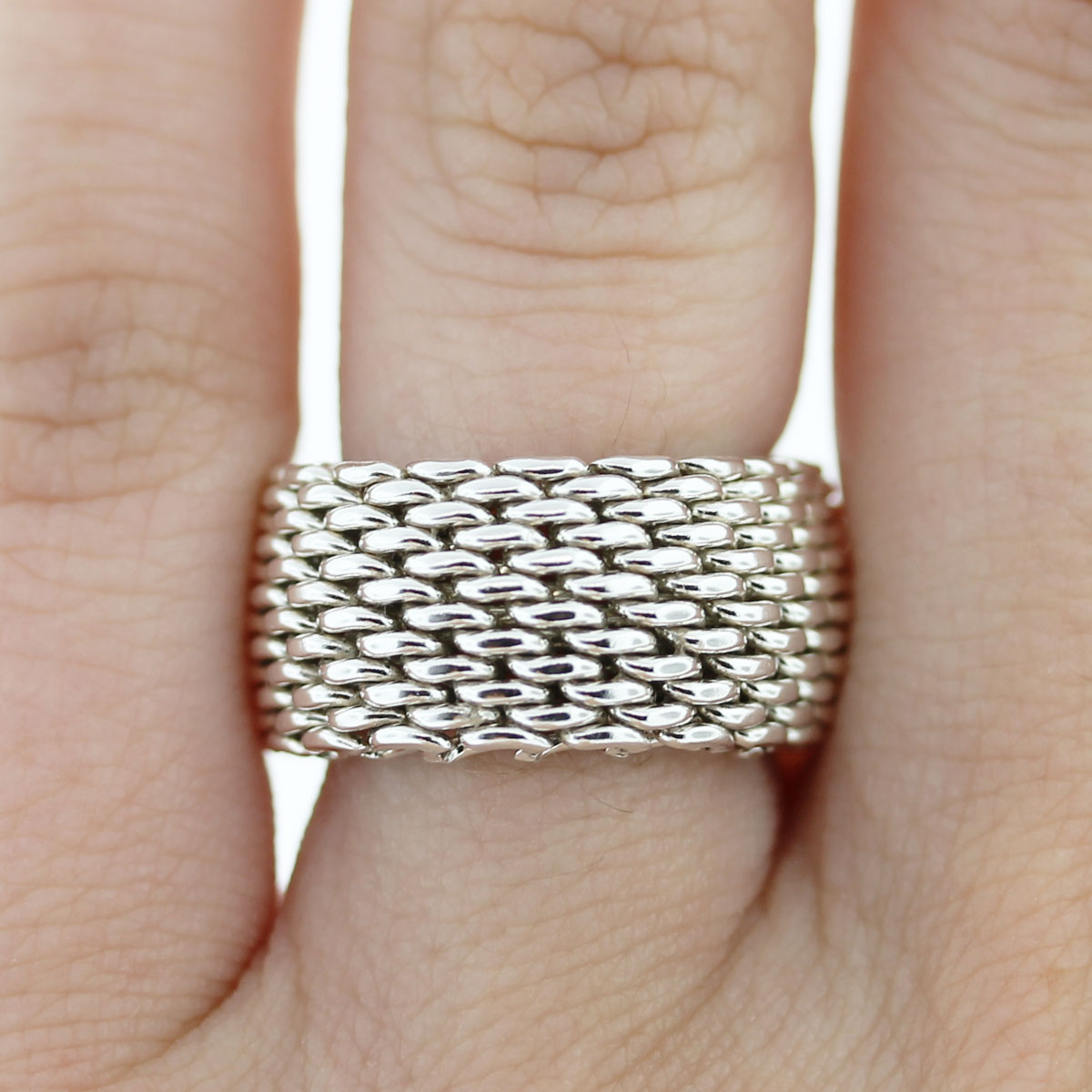 Tiffany & Co. Sterling Silver Somerset Mesh Ring