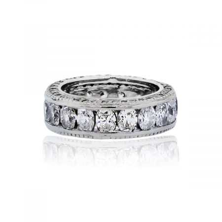 You are viewing this Platinum Oval Round Brilliant Diamond Eternity Wedding Ring Band!