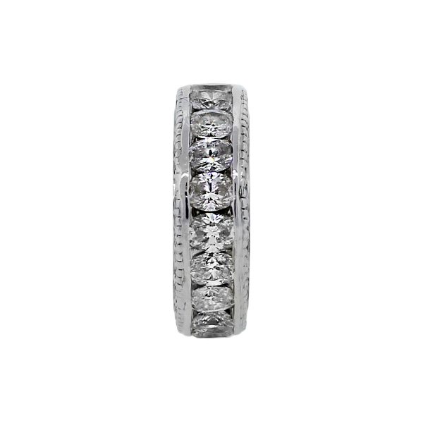 Platinum Oval Round Brilliant Diamond Eternity Wedding Ring