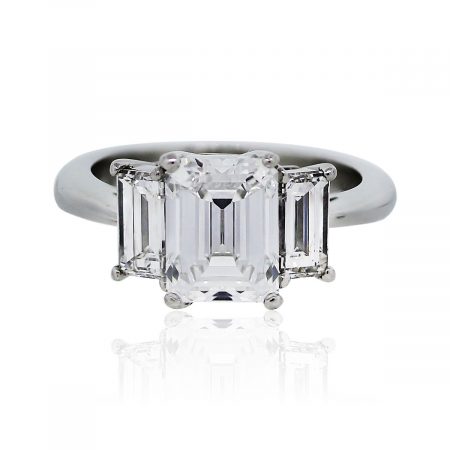 You are viewing this 3.45 Carat Emerald Cut Diamond GIA Certified Engagement Ring!