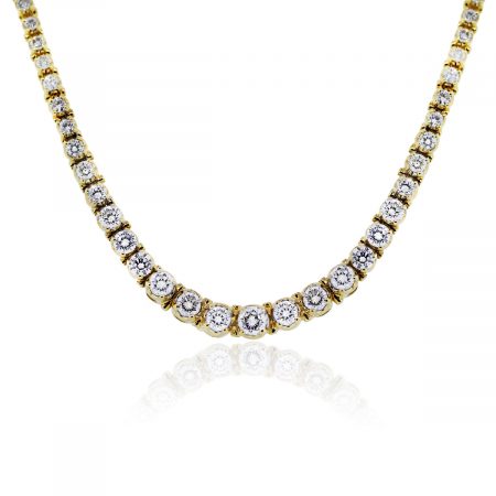 You are viewing this 18k Yellow Gold 10 Carat Diamond Riviera Tennis Necklace!