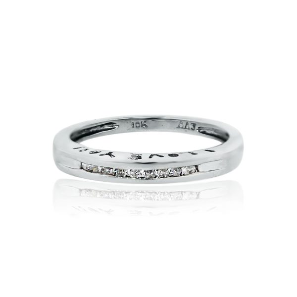 You are viewing this White Gold Diamond "I Love You" Band Ring!