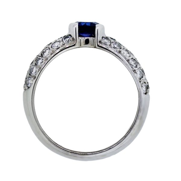 White Gold Sapphire Diamond Ring