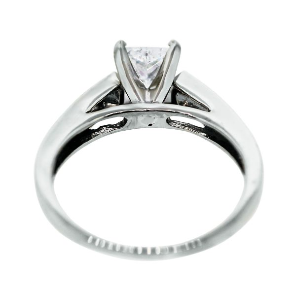 14k White Gold Princess Cut EGL Engagement Band Ring