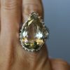 Lemon Quartz Pear Shaped Ring