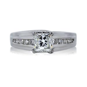 You are Viewing this 18k White Gold 0.90ct Princess Cut Engagement Ring