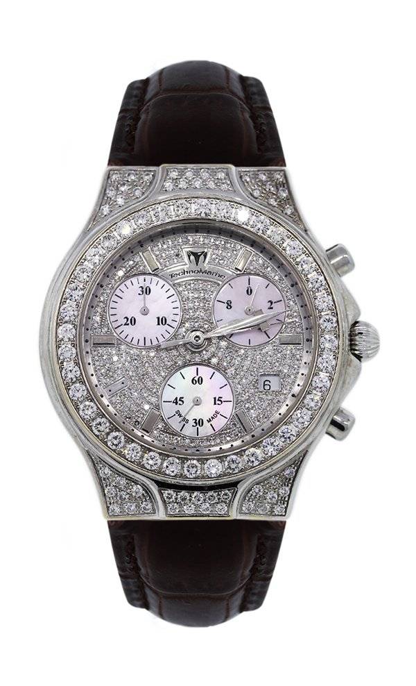 Technomarine Diva No. 0042 All Diamond Watch on Leather Strap