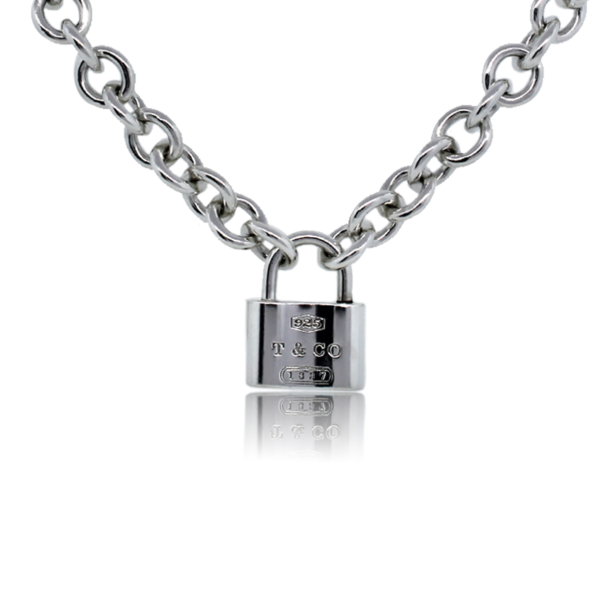 tiffany padlock necklace silver