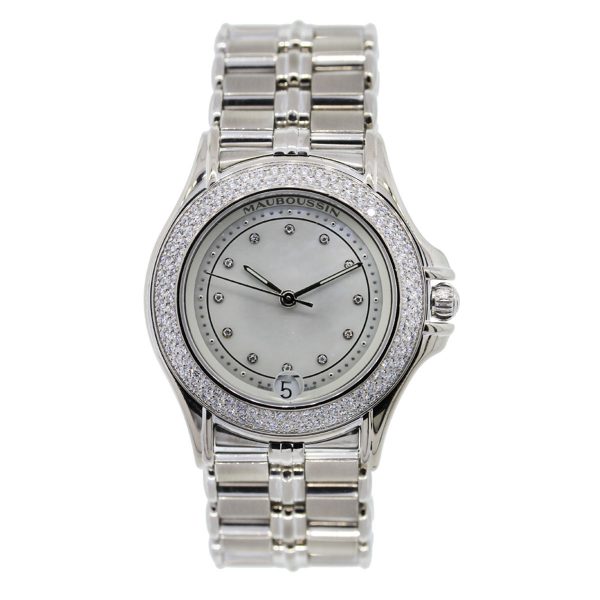 Mauboussin 18k White Gold Automatic Ladies Watch