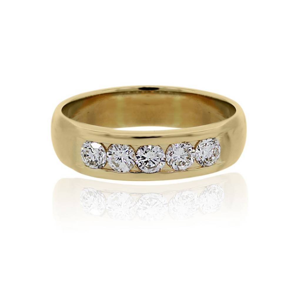 18ct Yellow Gold Diamond Set Gents Engagement or Wedding ...