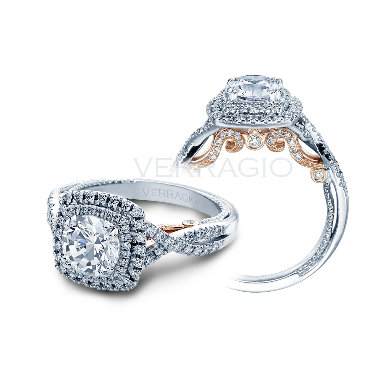 Two Tone Verragio Diamond Engagement Ring Setting