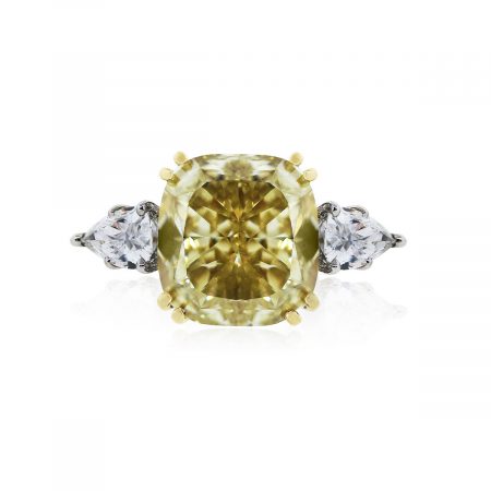 You are viewing this Platinum Fancy Yellow Cushion Pear Shape Diamond Engagement Wedding Band Ring!