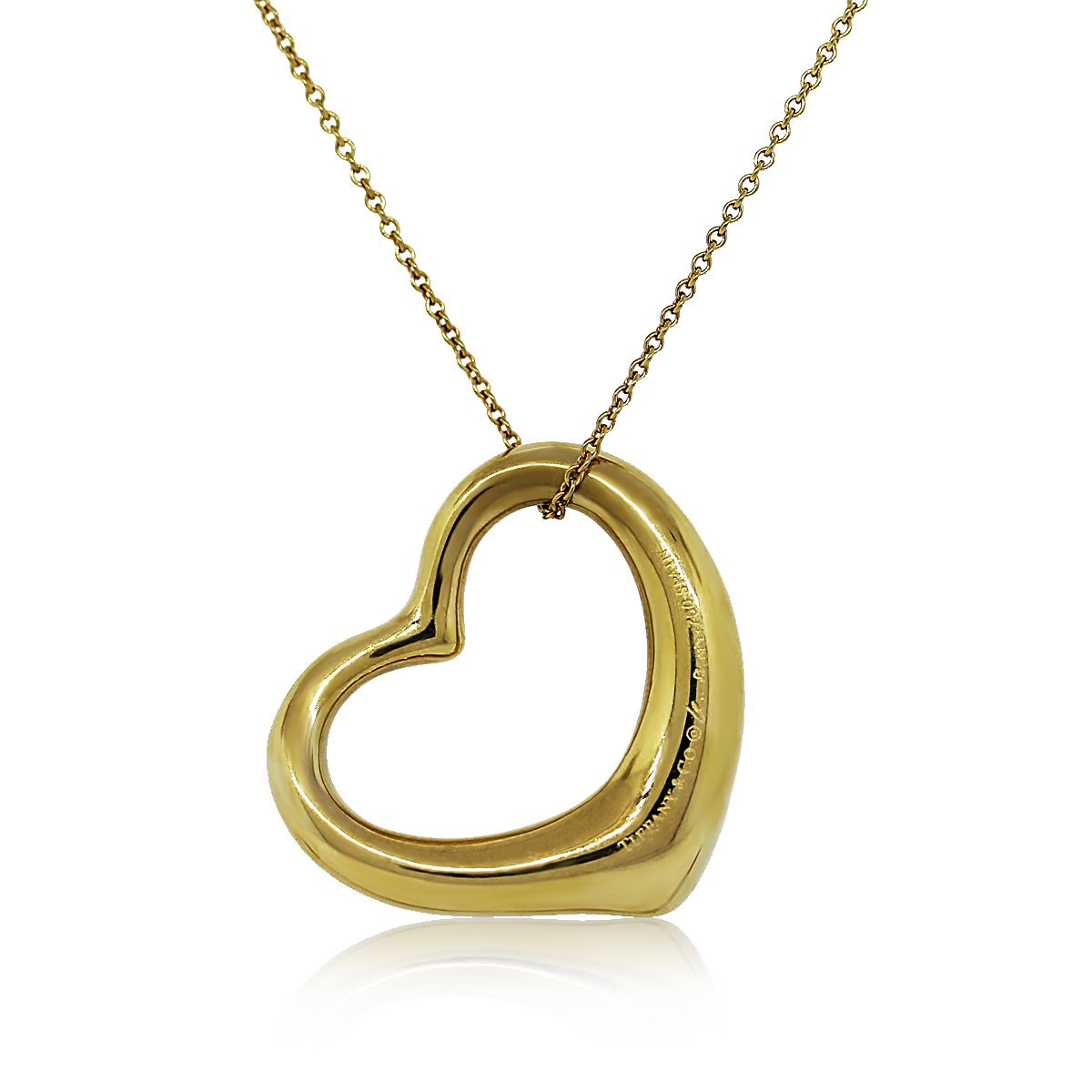 Tiffany & Co. Elsa Peretti Gold Medium Heart Pendant Necklace