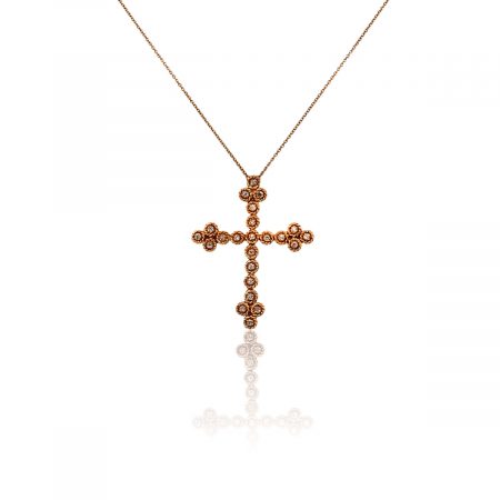 You are viewing this 14k Rose Gold Diamond Cross Slide Pendant Necklace!