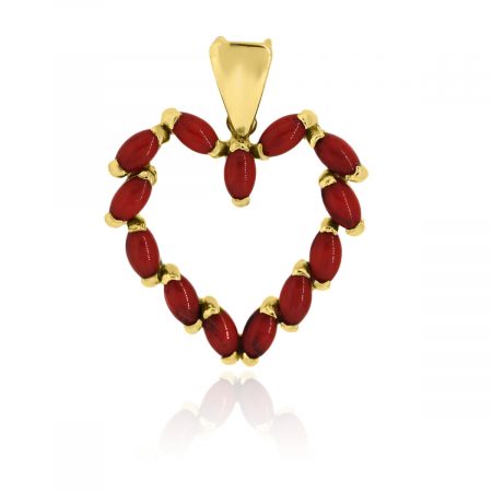 You are viewing this18k Yellow Gold Coral Open Heart Slide Pendant!