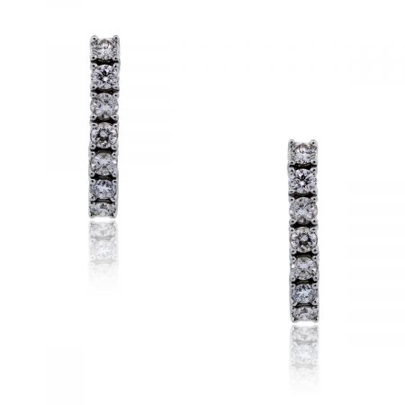 You are viewing these 14k White Gold Round Brilliant 1ctw Diamond Huggie Earrings!